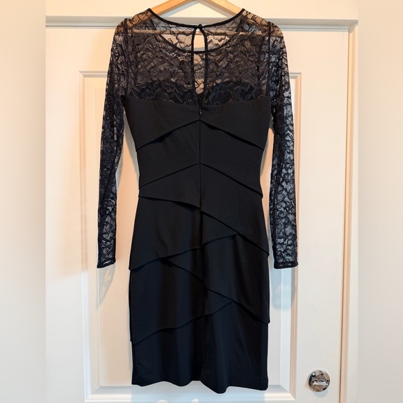 White House Black Market Black Lace Tiered Dress - Picture 4 of 7